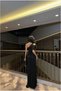 One-Slit Evening Dress Off-The-Shoulder Dress - 2