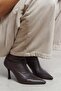 Palma Brown Matte Stretch Pointed Toe Thin Heel Zippered Women's Boots - 3