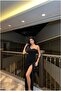 One-Slit Evening Dress Off-The-Shoulder Dress - 4