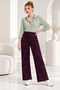 Women's Wrinkled Patterned Trousers with Elastic Waist, Comfortable Cut, Casual Trousers - 6