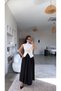 Black Poplin Maxi Skirt with Elastic Waist - 3
