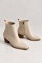 Toffee Zipper Detailed Short Heeled Square Toe Women's Boots Bootie - 3