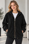 Women's Cupro Modal Hooded Jacket Zippered Relaxed Fit Casual Sports Jacket