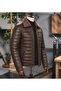 Men's Black Leather Coat with Removable Fur Collar - 2