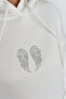 Women's Wing Stone Detailed Hooded Oversize Sweatshirt - 5