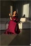Glittery Single Detailed Evening Dress Off-The-Shoulder Fabric Dress Pleated - 2