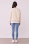 Printed Embroidery Detailed Sweatshirt Beige - 3