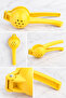 Yellow Manual Lemon Squeezer – Ergonomic Citrus Juicer with Perforated Bowl - 4