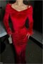 Velvet Maxi Evening Dress Fabric Dress Collar Double Breasted - 2