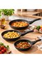 3-Piece Granite/Non-Stick Pan Set with Handles Premium Pans 21 - 25 - 30 cm