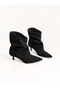 Pillow Slouchy Drawstring Wide Ankle Short Heel Pointed Toe Women's Booties - 3