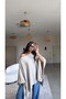 Stone Color Soft Basic Poncho