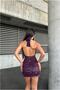 Glittery Sequined Evening Dress Fabric Dress Collar Halter Mini - 2