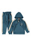 Boy's 3-Strap Hooded Tracksuit Set Bottom+Top - 4