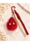 Puffy Burgundy Beret Pompom Bag Charm - 2