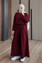 Women's Seasonal Cupra Pike Basic Skirt Trousers Hijab Set 3858 Claret Red - Premium Series - 3