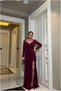 Heart Maxi Detailed Evening Dress Stone Dress Collar - 3