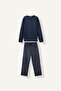100% Cotton New Regular Fit Henley Collar Pocket Long Sleeve 2-Piece Pajama Set I2490Ax26Au - 8