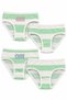 Girls' Panties Set 4-Piece Panties Set Cotton Kids' Underwear Striped Rabbit Pattern Printed on the Back and Front Kids' Slip Panties Gift Kids' Panties Set Green White Girls' Underwear Sli̇p-K-01-Y - 2