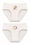 Girls' Panties Set 4-Piece Panties Set 100% Cotton Children's Underwear Dog and Heart Pattern Printed Children's Slip Panties Gift Children's Panties Set Off-White Girls' Underwear Sli̇p-K-09-E - 2