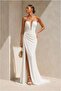 Women's V Detailed Dress Collar Crepe - 8