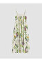 Nevavm Square Neck Rope Strap Floral Dress with a Difference - 6