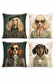 Modern Dog Family Patterned 4-Piece Throw Pillow Cover Set - 3