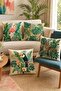 Botanical Flamingo, Parrot, Leopard Patterned 4-Piece Throw Pillow Cover Set - 2