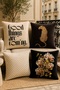 Leopard and Orchid Patterned 4-Piece Throw Pillow Cover Set