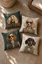 Modern Dog Family Patterned 4-Piece Throw Pillow Cover Set - 2