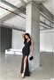 V-Neck Maxi Evening Dress Collar