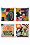 Cat and Parrot Patterned 4-Piece Throw Pillow Cover Set - 3