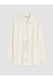 Özmarka New Season Ecru Modal Blended Women's Shirt Jacket - 5