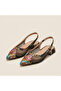 Valley Ethnic Pattern Tulle Detailed Short Thick Heeled Shoes - 5