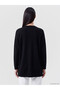 Vizyon New Season Black Soft Touch Stone Oversize Women's Sweatshirt Tunic - 4