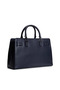 Women's Metallic Embossed Th Logo Stripe Patterned Long Strap Navy Blue Card Holder - 4