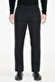 Men's Black Cotton Comfort Fit Side Pocket Dobby Casual Stretchy Trousers - 2