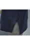Crew Neck Slit Oversize Combed Cotton Tunic - Dark Blue - 6