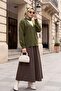 Buttoned Front V-Neck Soft Knitwear Cardigan -Khaki - 5