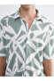 Green Regular Fit Short Sleeve Patterned Men's Shirt - 3