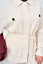 Women's Double Pocket Hidden Button Suit Cream - 5