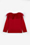 Red Glitter Detailed Tulle Collared Long Sleeve Girls' Blouse - Serena - 3