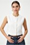Women's Power Off-White Lined Woven Vest - 4