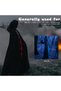 Kids Adult Death Scary Halloween Costumes, Black Halloween Grim-Reaper Costume Set, Velvet Hooded Cape Skull Face Mask Skeleton Hand Gloves Prop for Men Women - 3