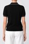Contrast Striped Polo Collar Knitwear Blouse Lki̇0053 Black - 6