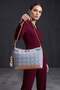 26Kc1065 Women's Stone Shoulder Bag Blue