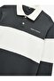 Color Blocked Embroidered Polo Collar Long Sleeve Sweatshirt - 5