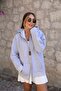 Zippered Hooded Three-Thread Rasterized Sweatshirt Cardigan - 2