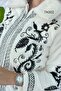 Embroidered Rabbit Textured Fur Jacket 7K002 - 3