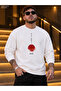 Men's Japanese Style Vertical Calligraphy Crew Neck Casual Regular Fit Sweatshirt